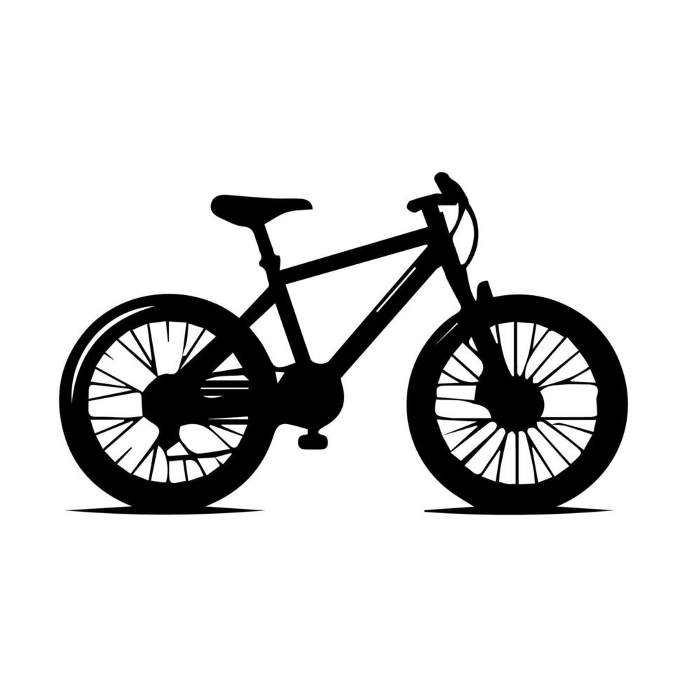 Bicycle shiluatte on white background. Vector illustration.