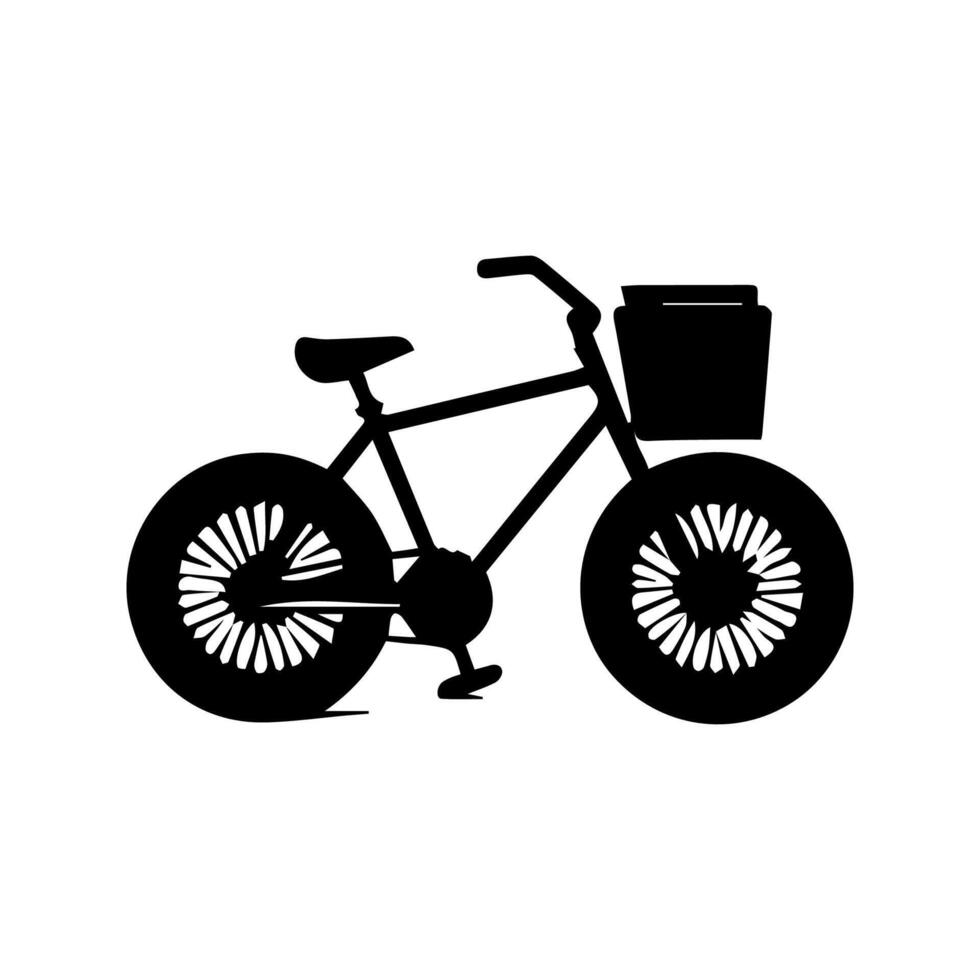 Bicycle shiluatte on white background. Vector illustration.