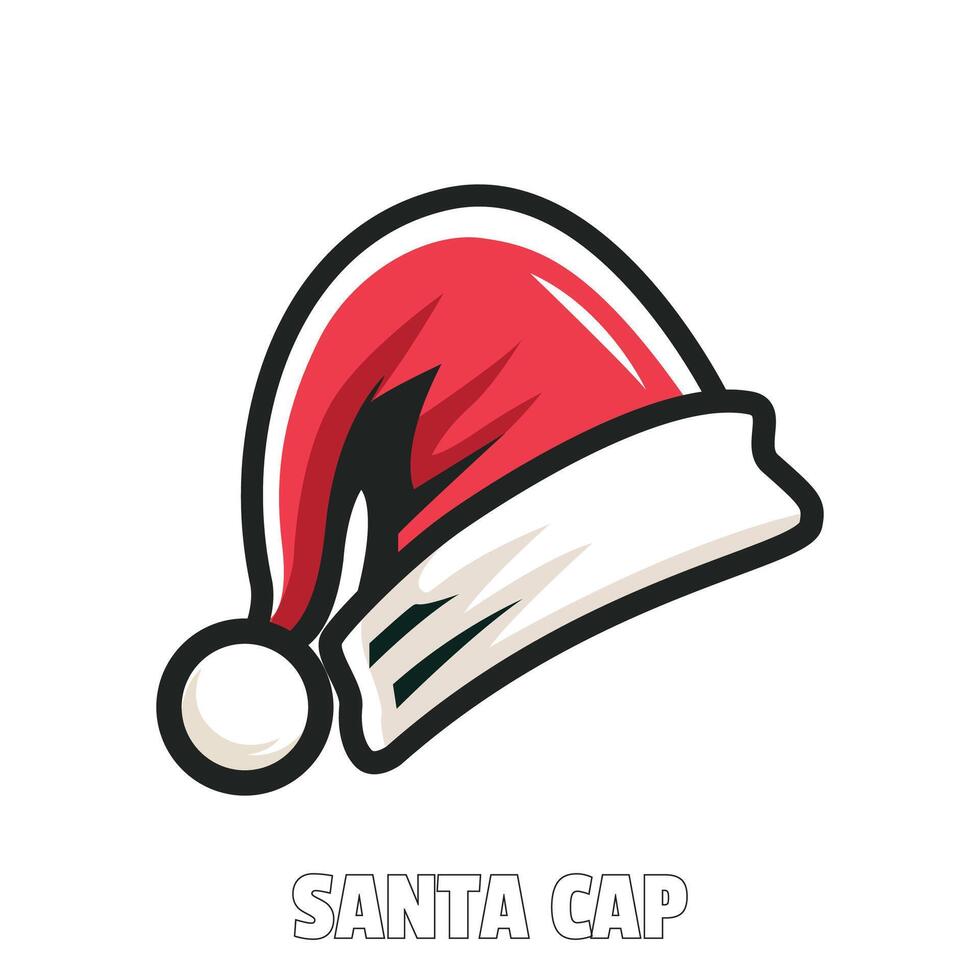 Colourful santa cap vector