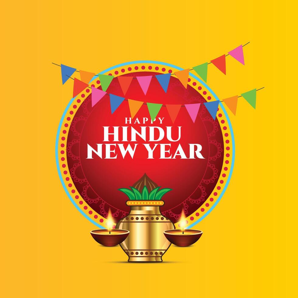 Hindu New Year, Hindu Day Poster Banner Design, Hindu New Year 2024