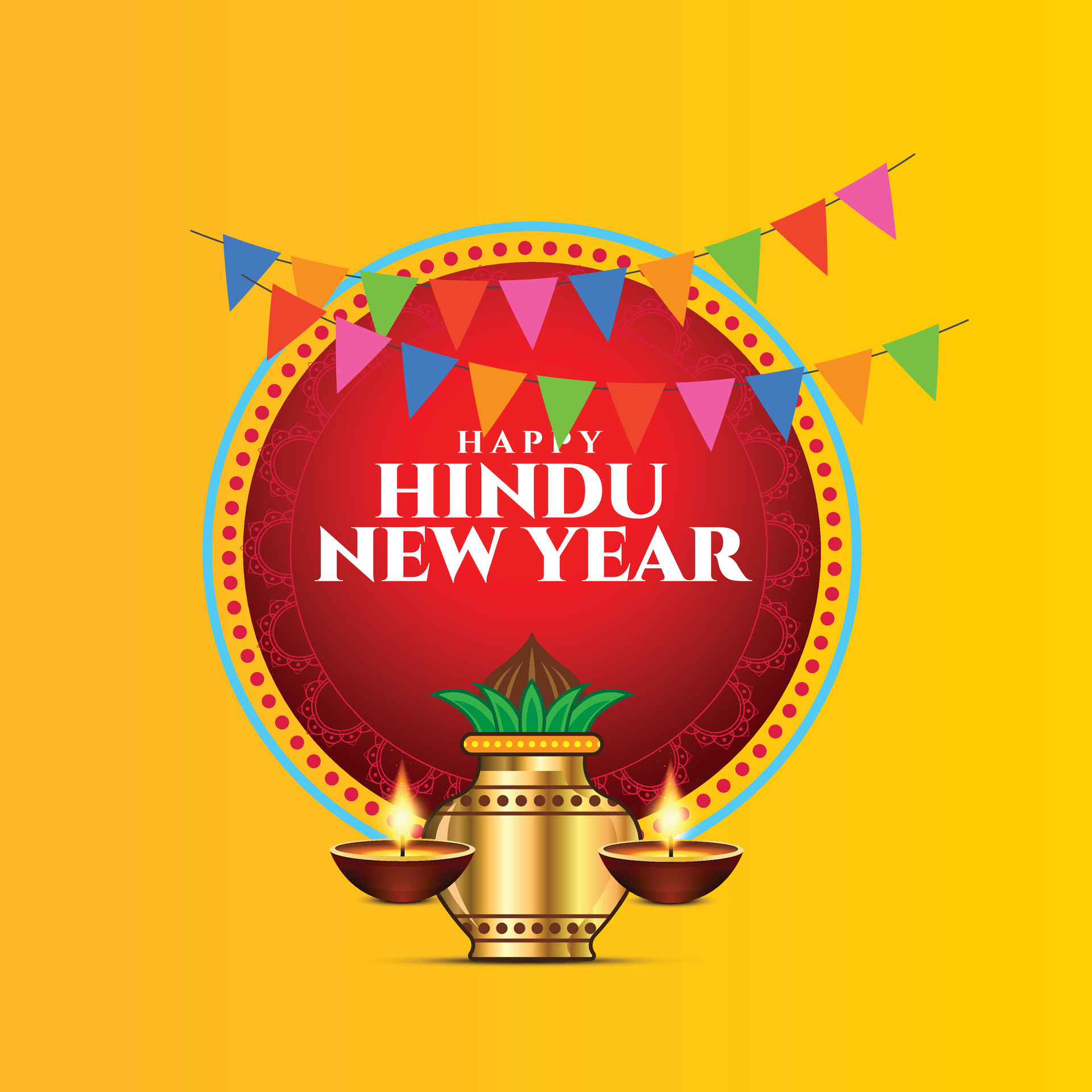 Hindu New Year, Hindu Day Poster Banner Design, Hindu New Year 2024