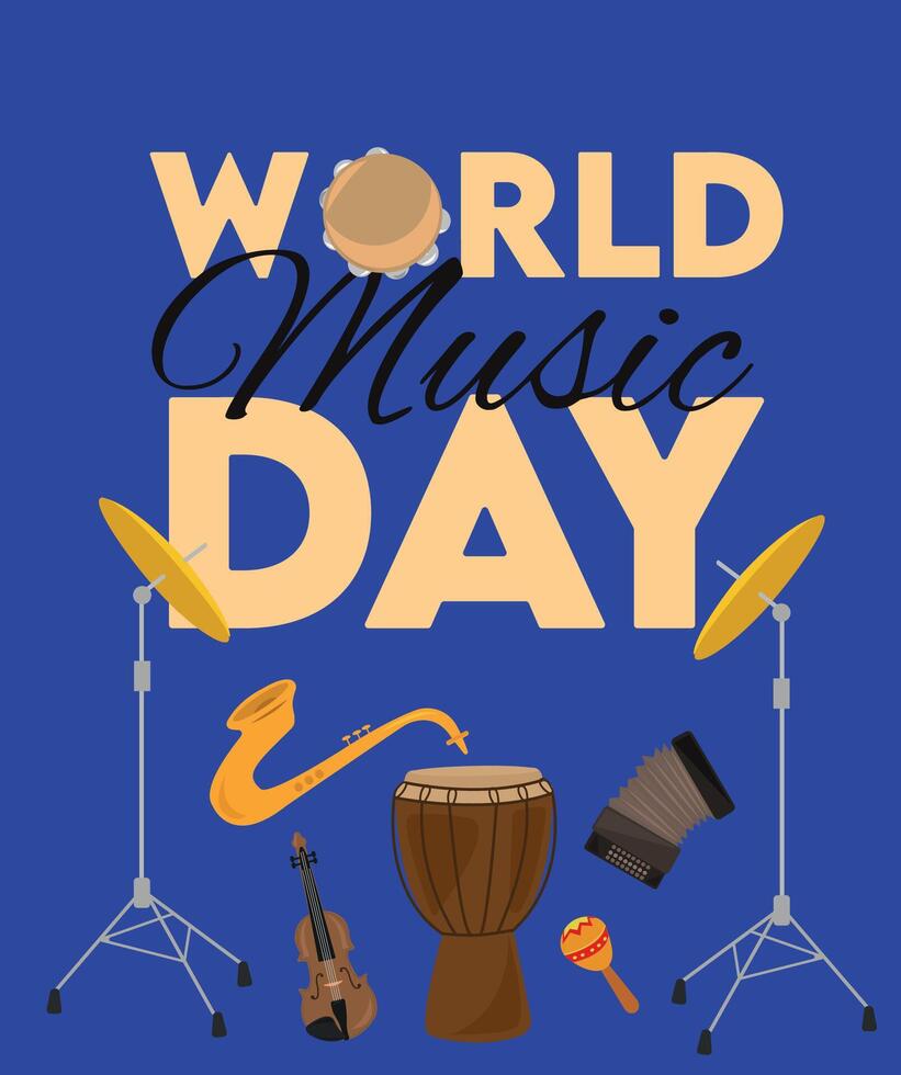 Musical instruments vector. Music instrument hand drawing vector illustration