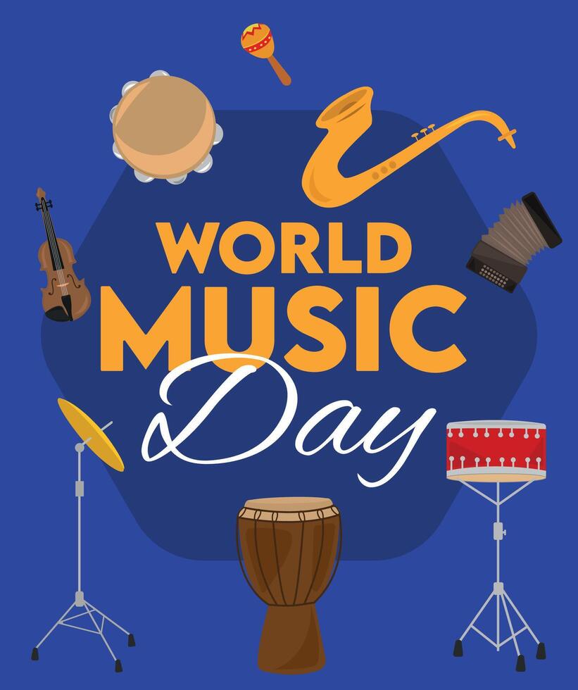Musical instruments vector. Music instrument hand drawing vector illustration