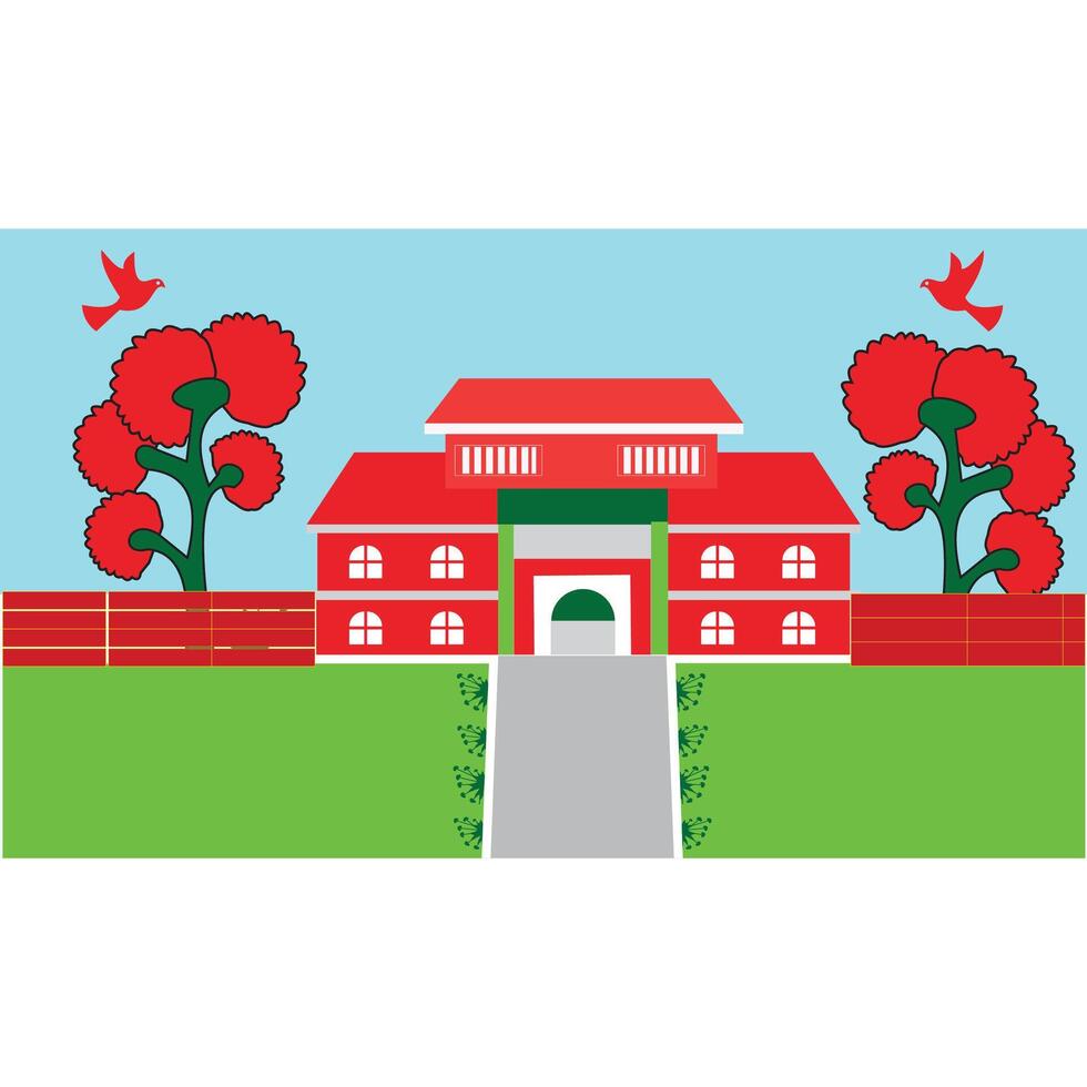 Architectural project exklusive detached house. Vector illustration