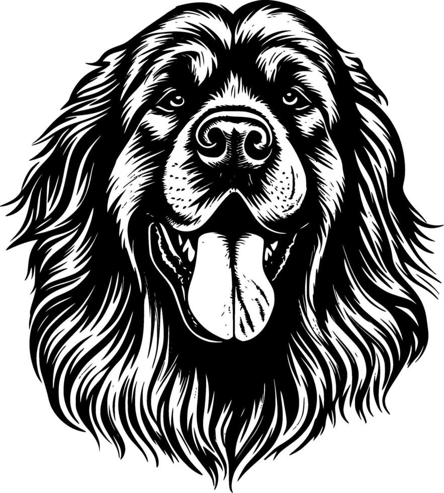 leonberger, negro y blanco vector ilustración