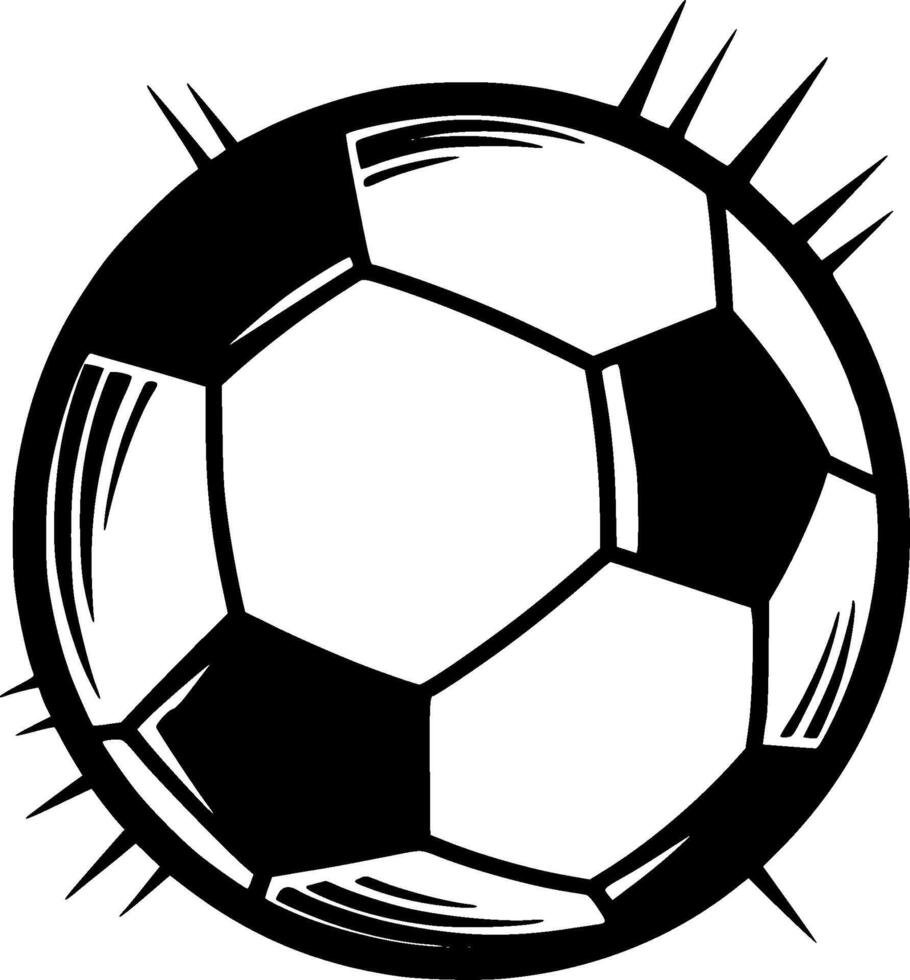 Football - Black and White Isolated Icon - Vector illustration