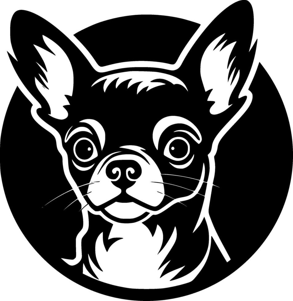 chihuahua, negro y blanco vector ilustración