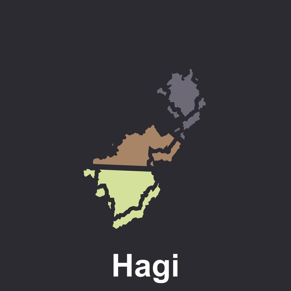 Map of Hagi City of Japan Country, suitable for your company vector