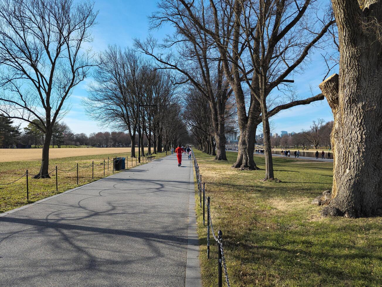 WASHINGTON, DC, USA -12.16.2023 Road to the Lincoln Memorial along the reflecting pool photo