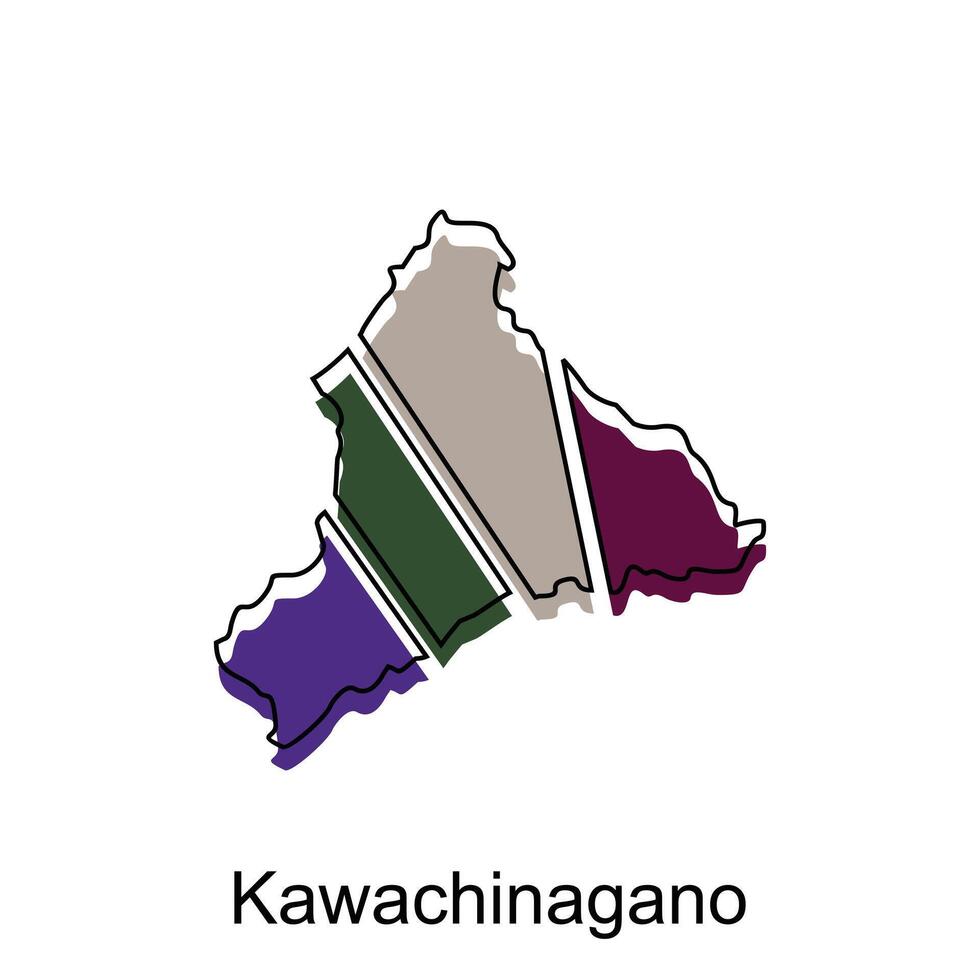 kawachinagano vector mundo mapa ciudad ilustración. aislado en blanco fondo, para negocio