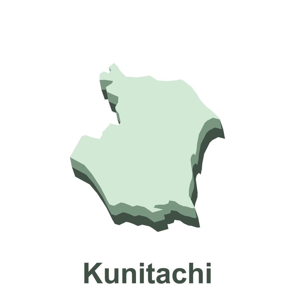 high detailed map of Kunitachi City of japanese country, vector template