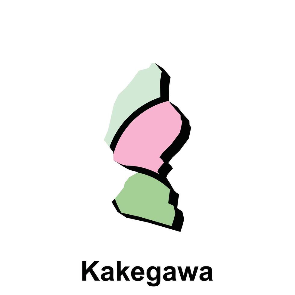 Kakegawa City map colorful design, map of Japanese prefecture vector