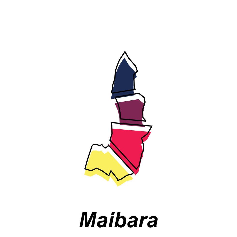 Map of Maibara City, Prefecture of Japan,  logotype element for template. vector