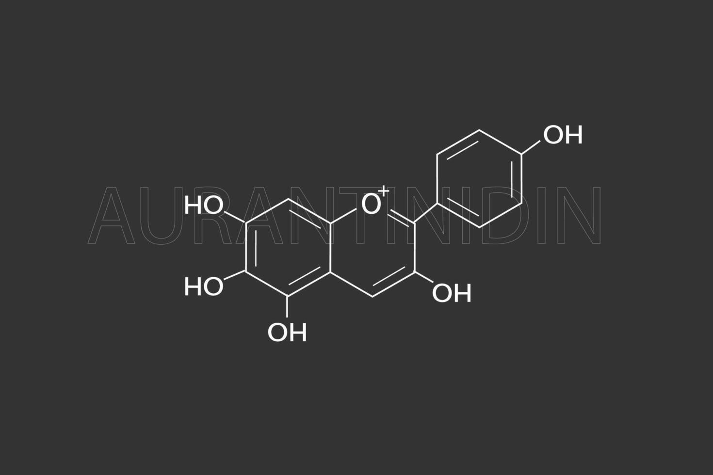 auratinidina molecular esquelético químico fórmula vector