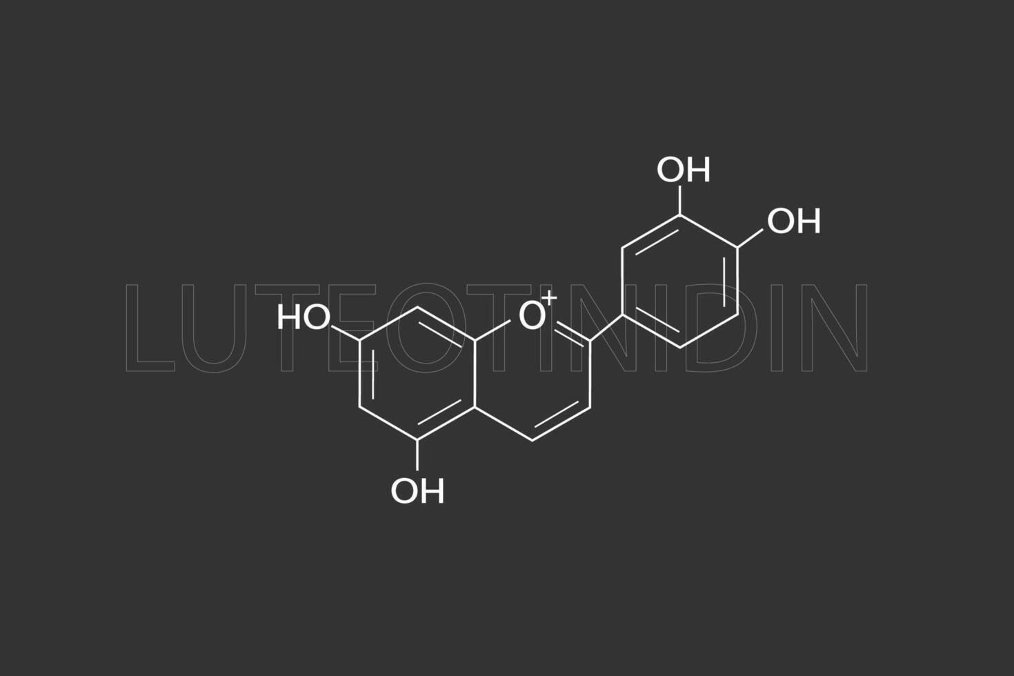 luteotinidina molecular esquelético químico fórmula vector