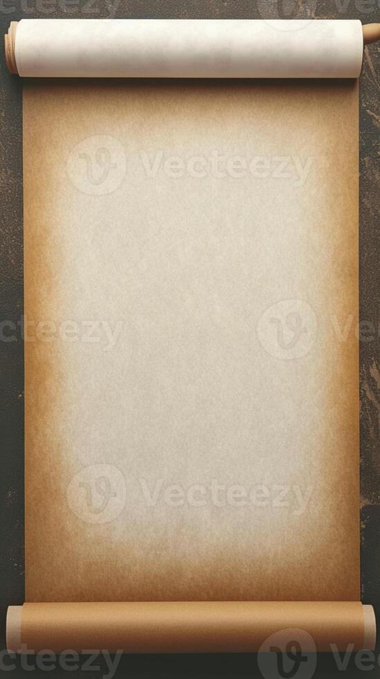 AI generated Kitchen essentials Unrolled parchment paper for baking on dark background Vertical Mobile Wallpaper photo