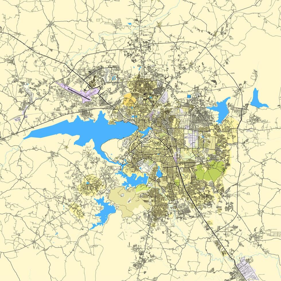 City map of Bhopal, Madhya Pradesh, India vector