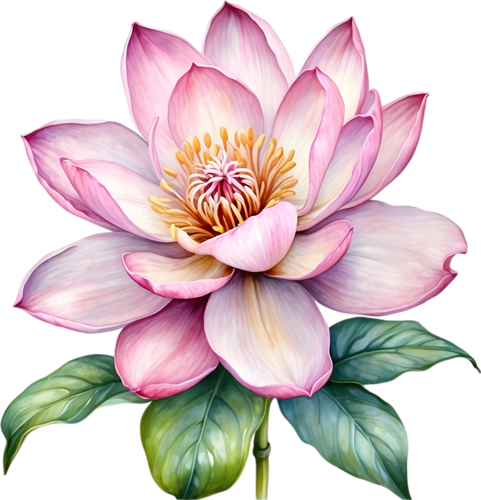 AI generated Watercolor painting of Brahma Kamal flower. png