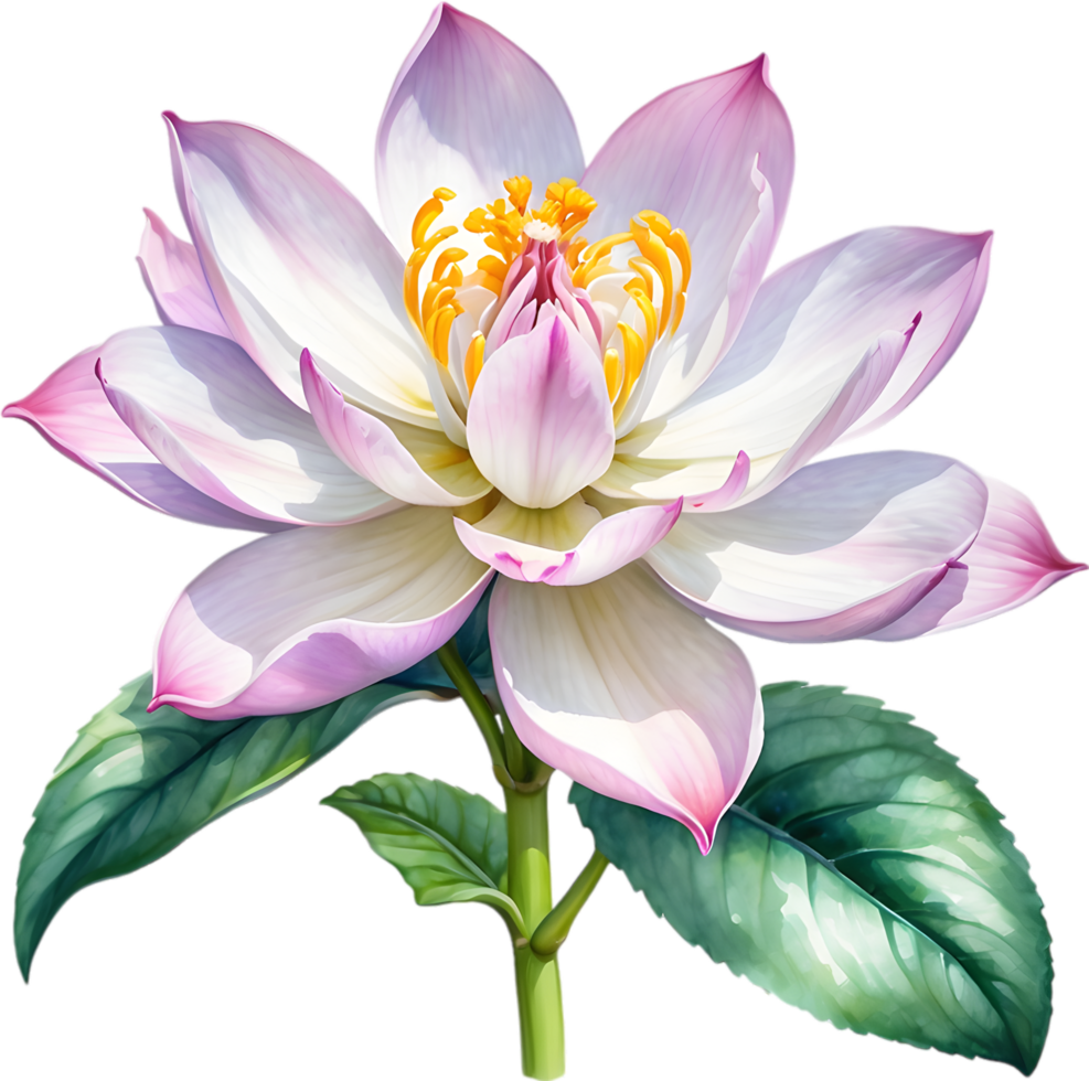 ai généré aquarelle La peinture de Brahma Kamal fleur. png