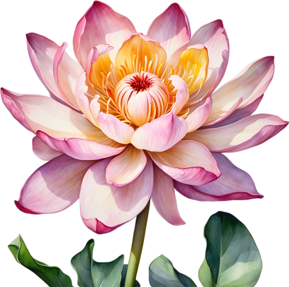 AI generated Watercolor painting of Brahma Kamal flower. png