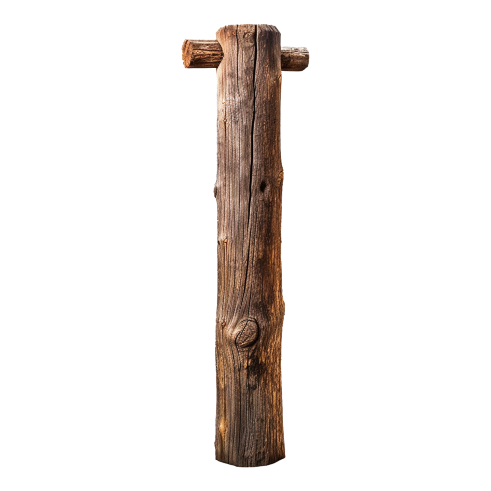 AI generated Woodenpole isolated on transparent background png