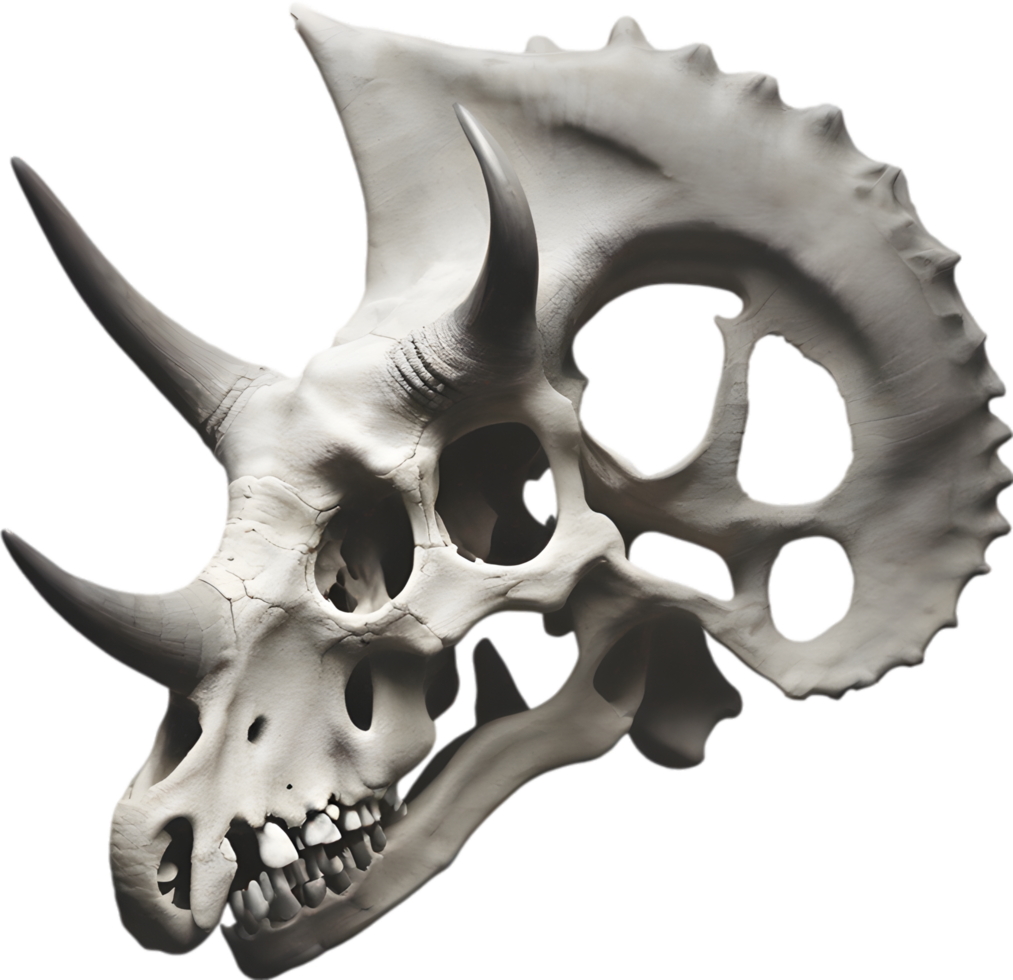 AI generated Silhouetted Dinosaur skull clipart. png