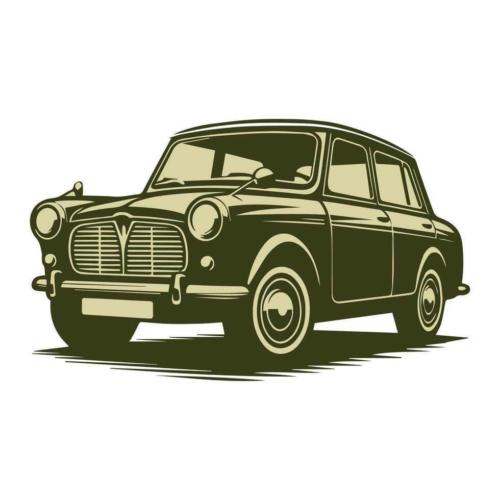 Print vintage car vector illustration