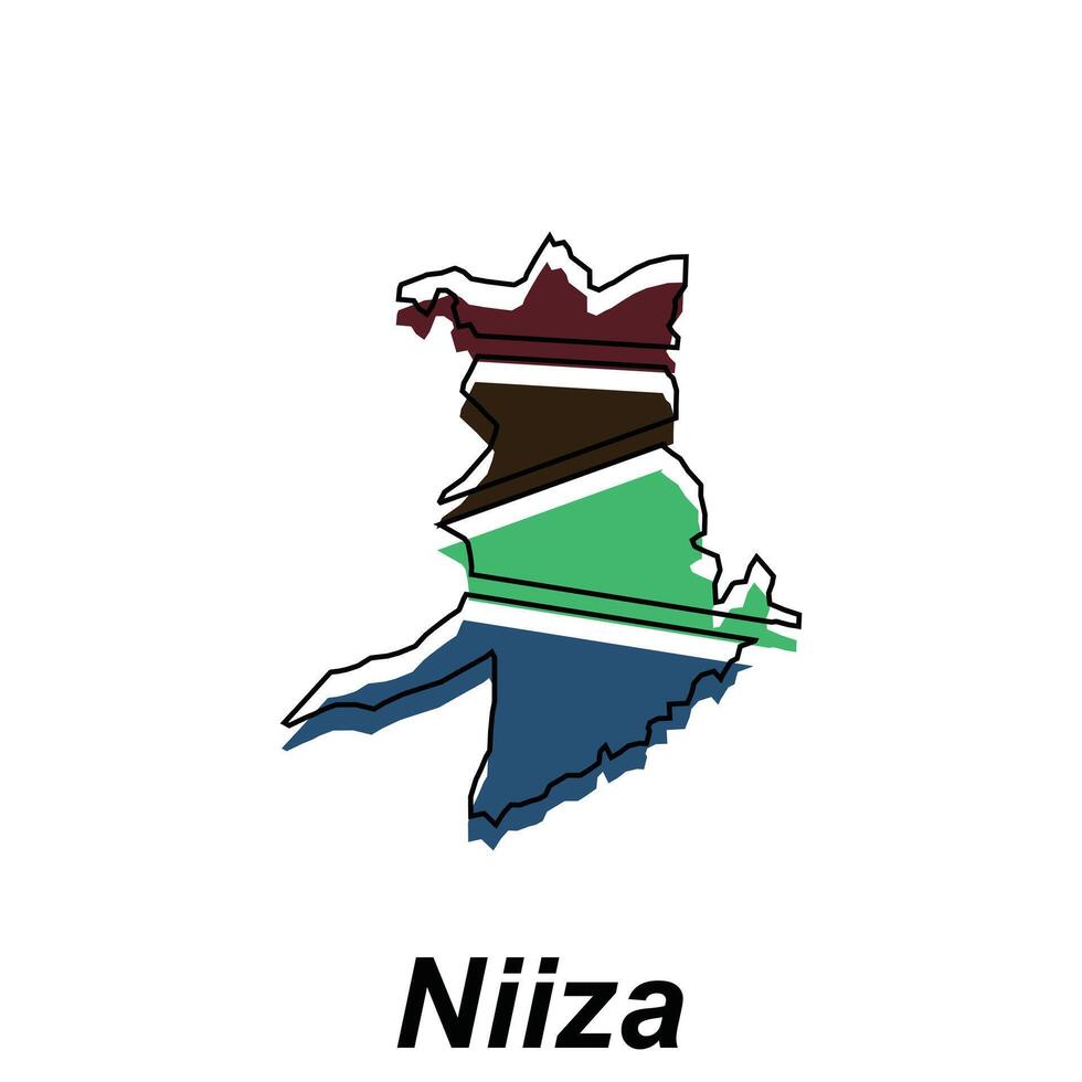 Niiza City High detailed vector map of Japan prefecture, logotype element for template