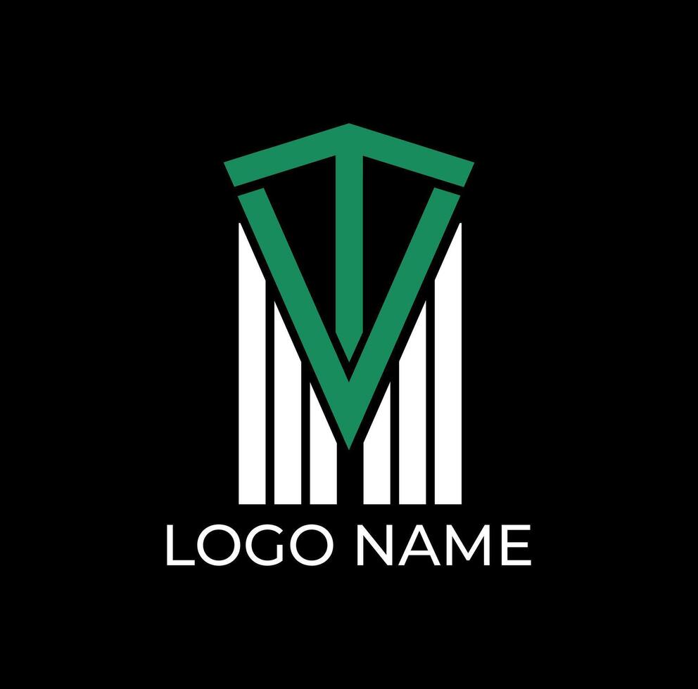 TVM  monogram initial logo design vector