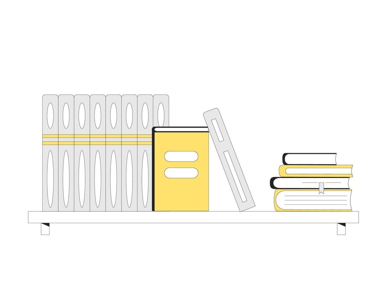 Book shelf. Knowledge, education, learning symbol. Stack of novels, nonfiction. vector