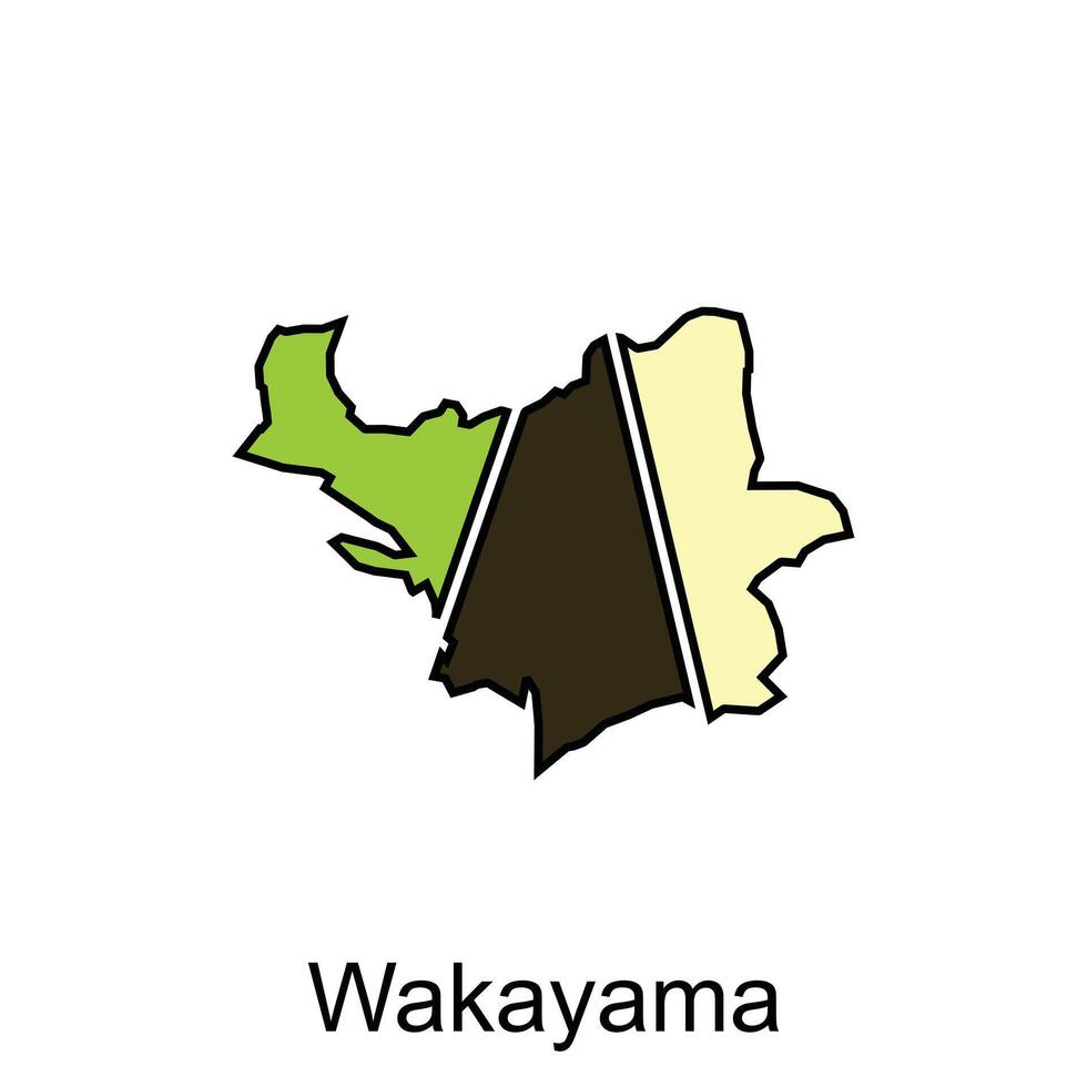 Wakyama City High detailed vector map of Japan prefecture, logotype element for template
