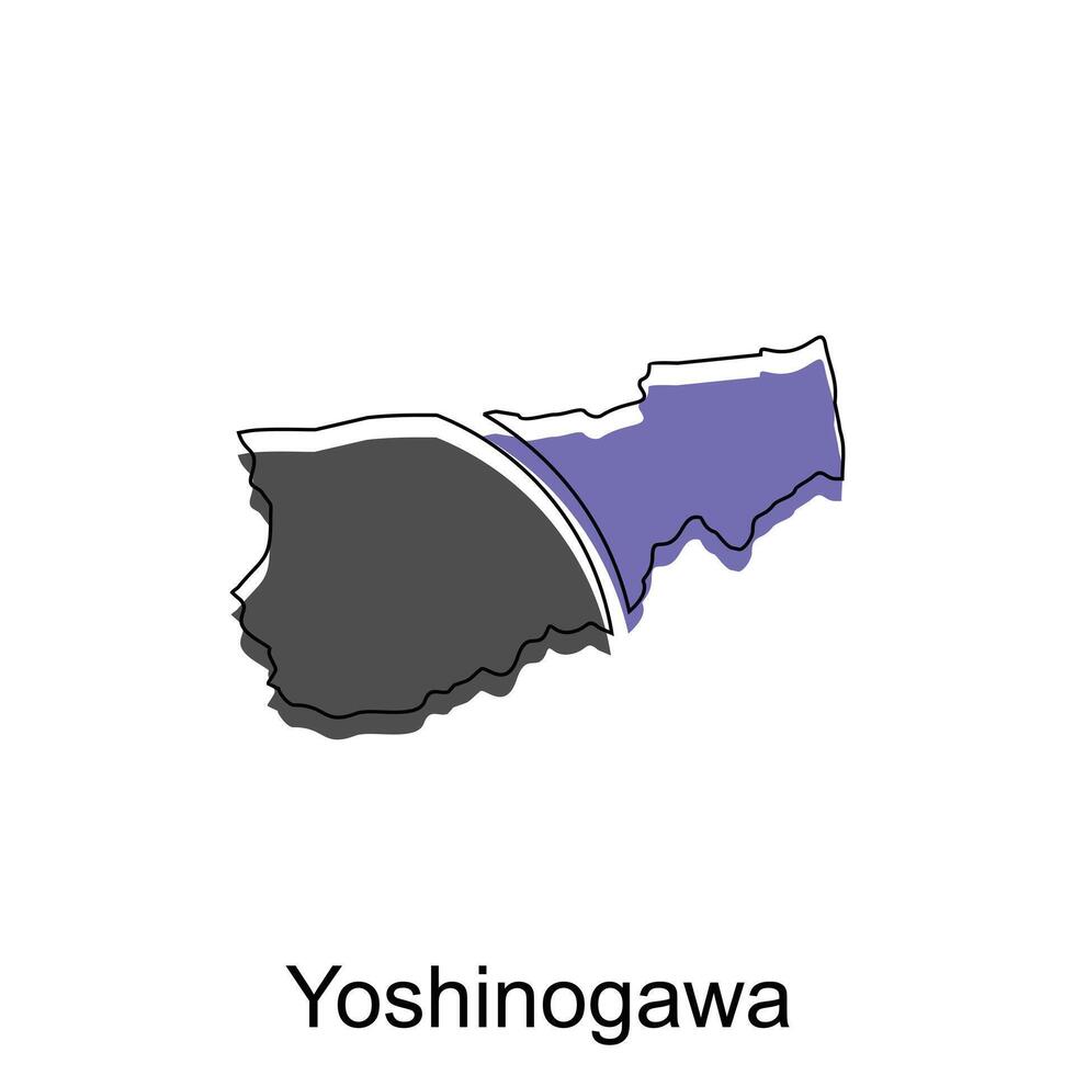 yohinogawa vector mundo mapa ciudad ilustración. aislado en blanco fondo, para negocio
