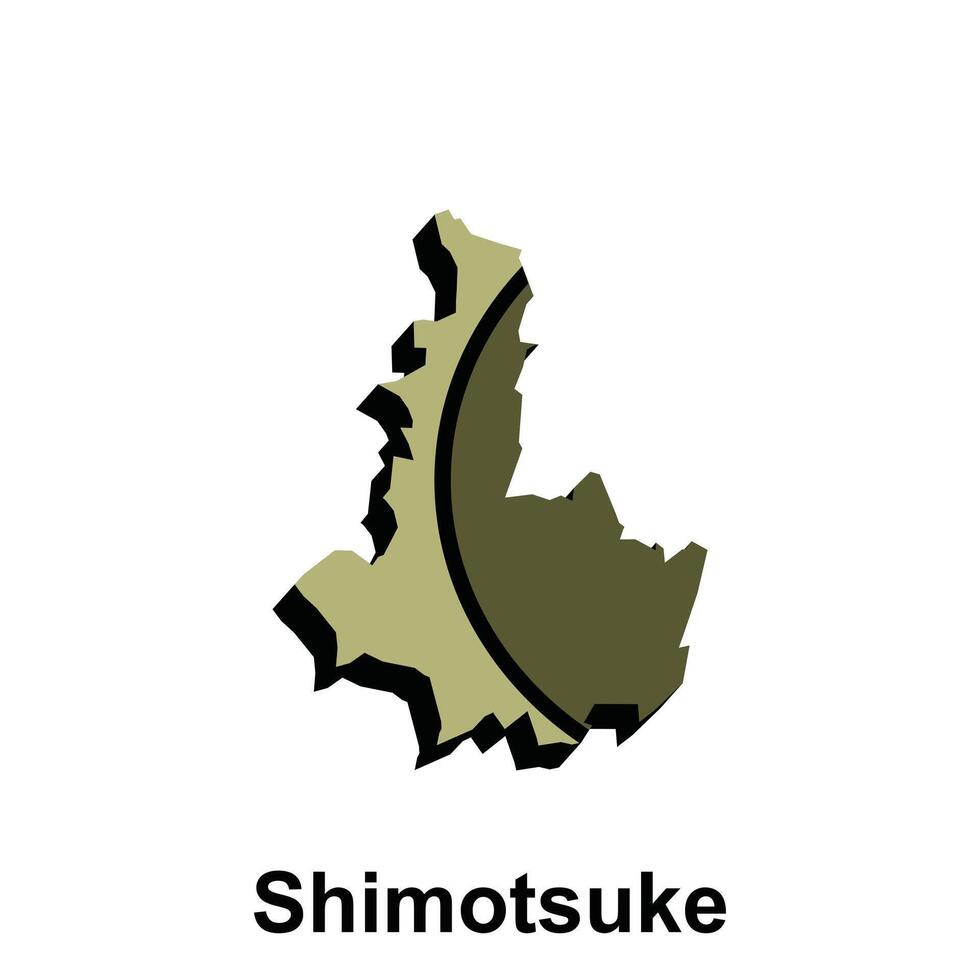 Map City of Shimotsuke vector design, black, brown color design template, suitable for your business