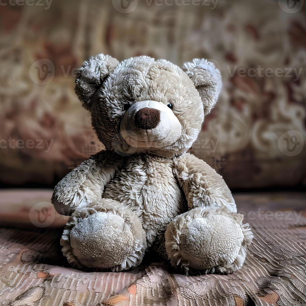 AI generated Cuddly teddy bear plump and soft photo