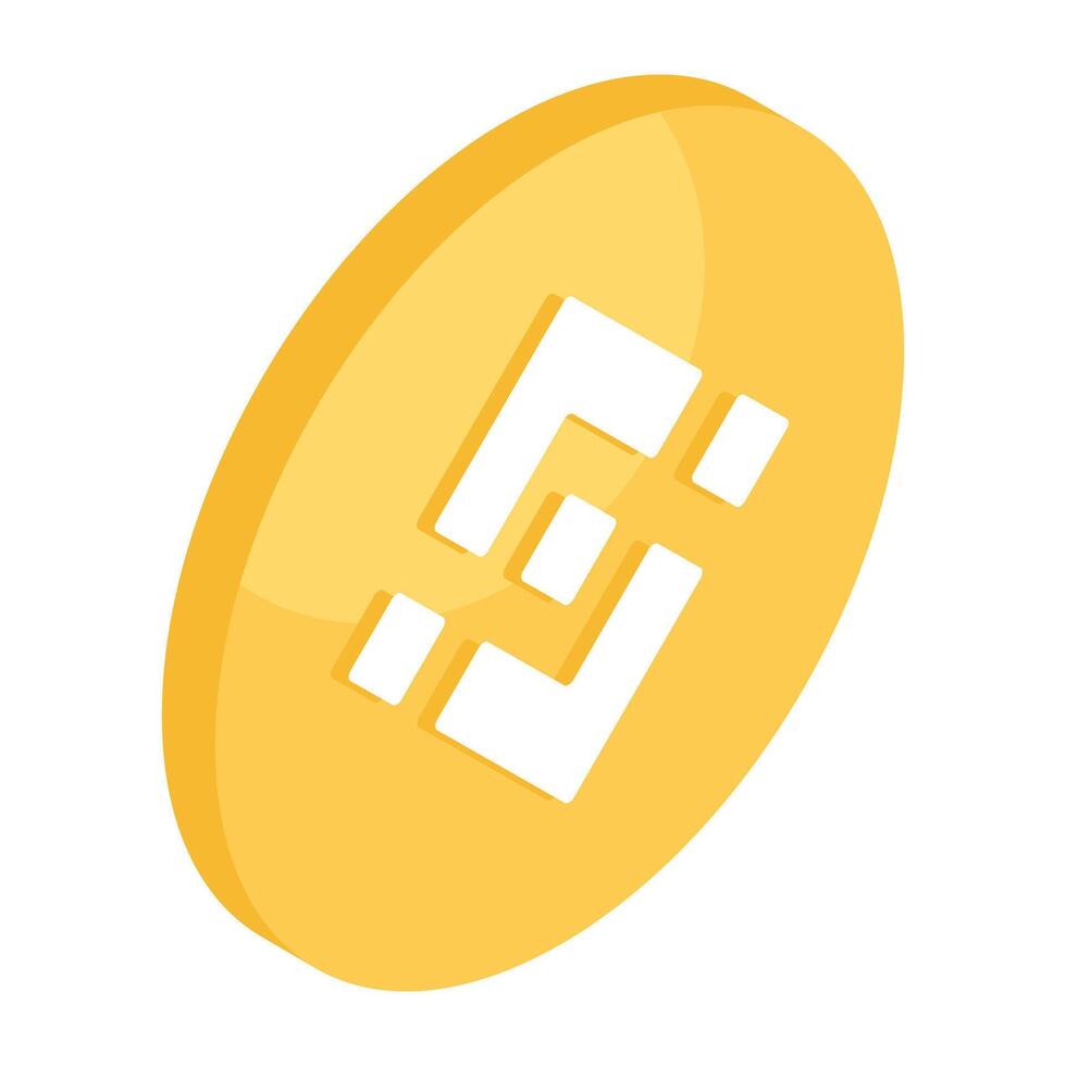 An editable design icon of binanac coin vector