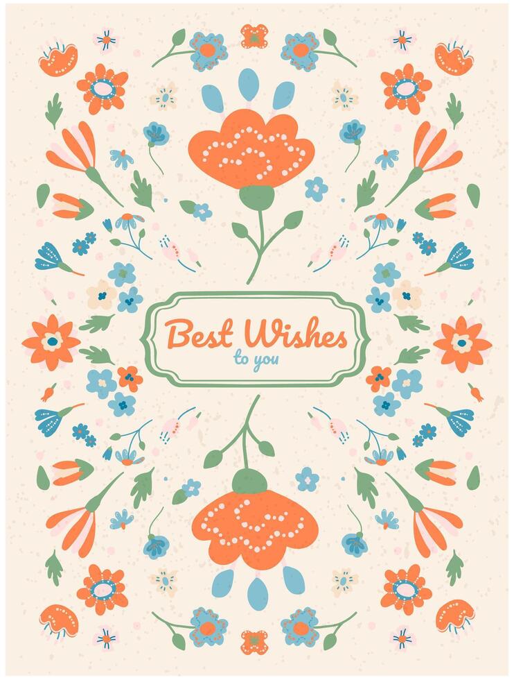 Vector best wishes greeting card