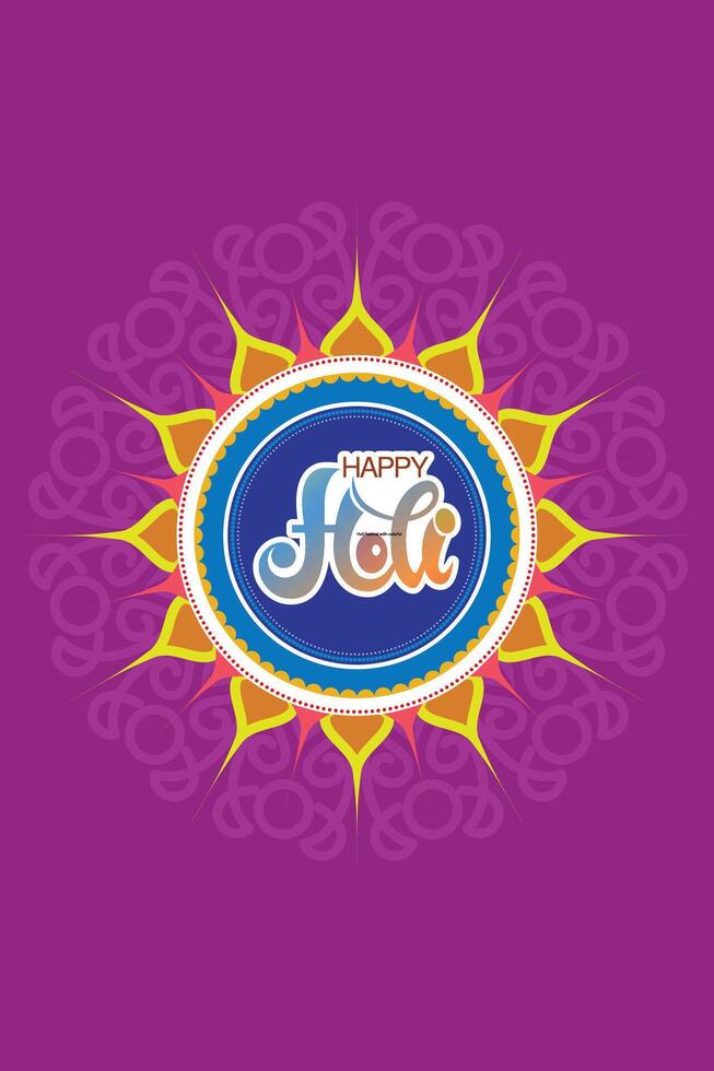 Holi Festival with colorful background, Happy holy typo vector