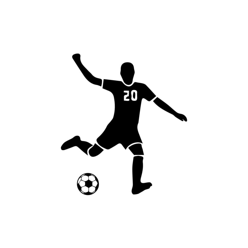 soccer football player silhouette cutout outlines.soccer football player silhouette cutout outlines. vector