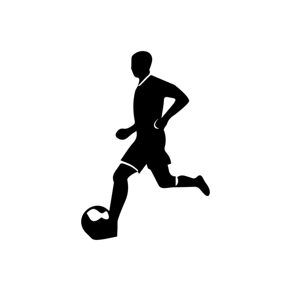 soccer football player silhouette cutout outlines.soccer football player silhouette cutout outlines. vector