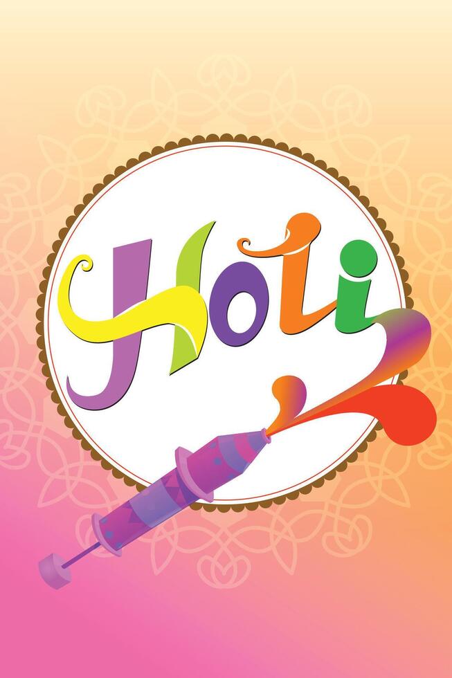 Holi Festival with colorful background, Happy holy typo vector