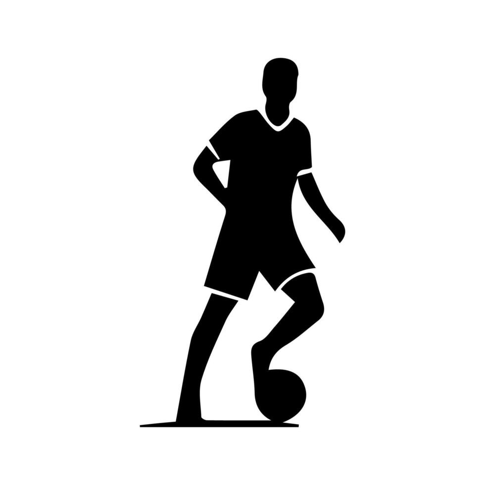 soccer football player silhouette cutout outlines.soccer football player silhouette cutout outlines. vector