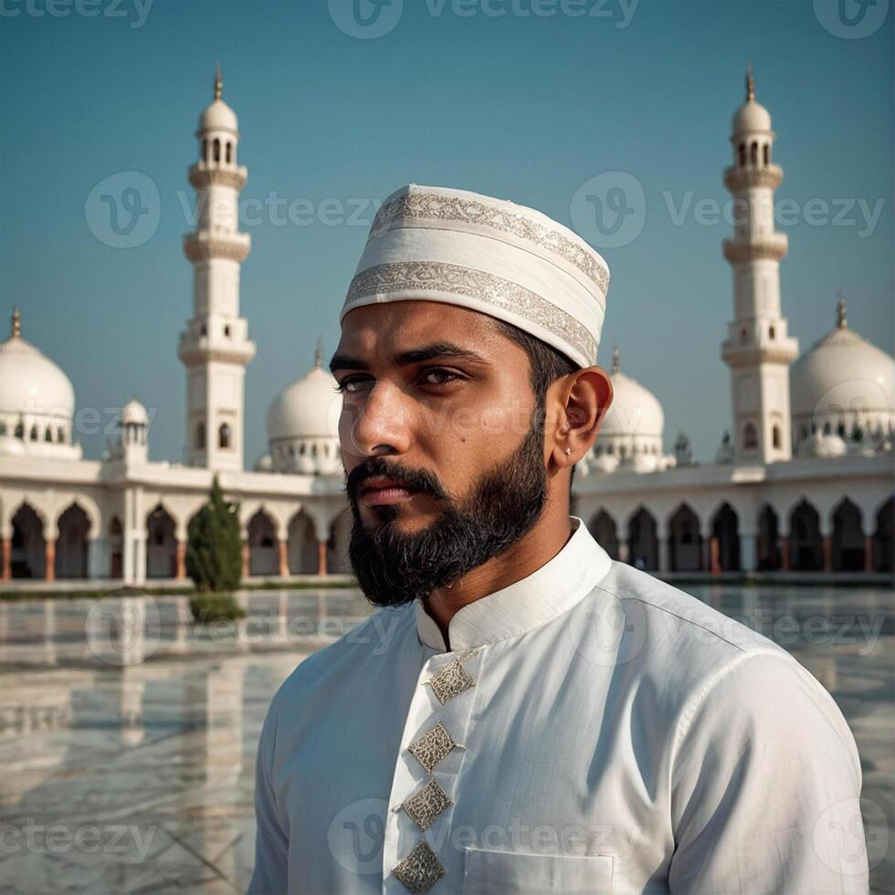 ai generado indio musulmán hombre foto