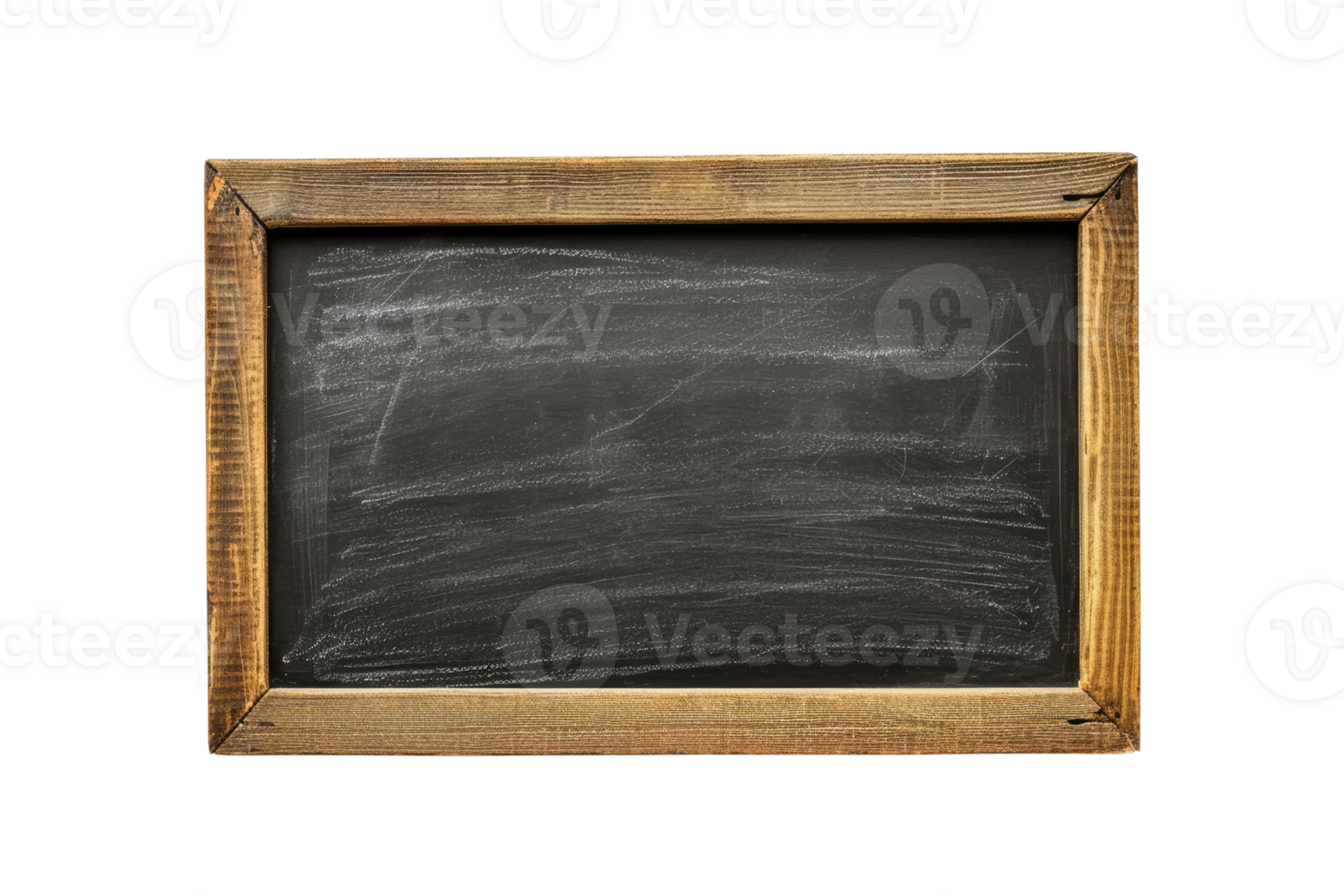 AI generated Blank blackboard in wooden frame isolated on transparent background png