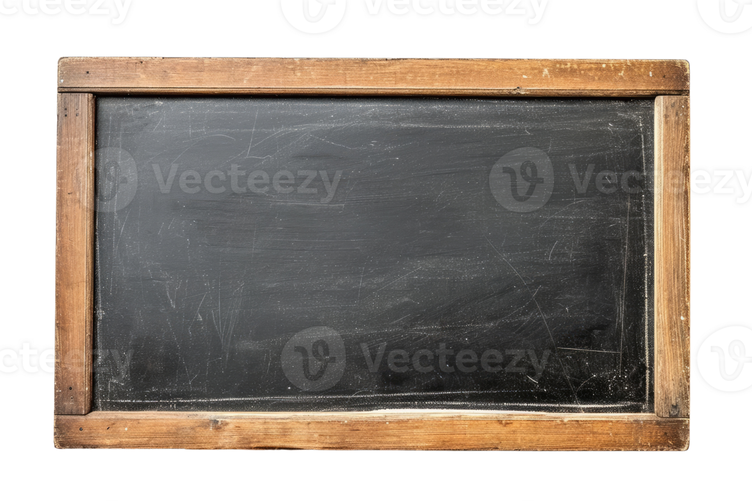 AI generated Blank blackboard in wooden frame isolated on transparent background png