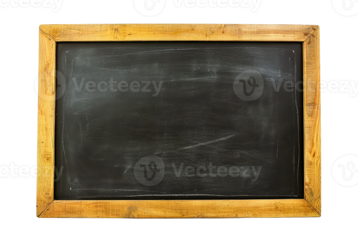 AI generated Blank blackboard in wooden frame isolated on transparent background png