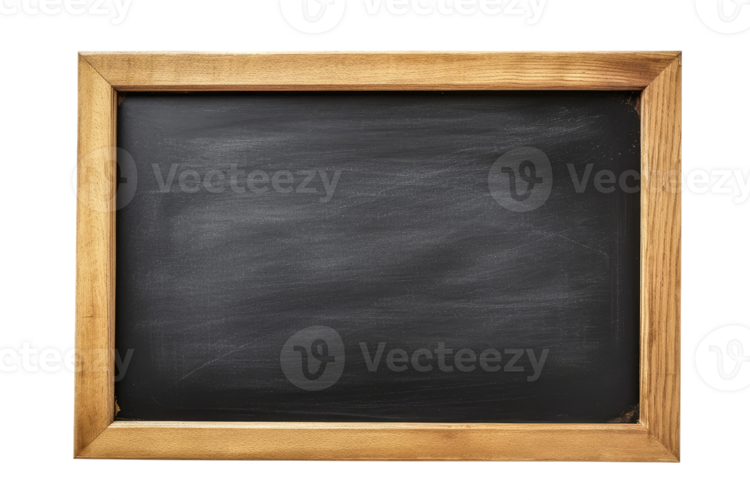 AI generated Blank blackboard in wooden frame isolated on transparent background png