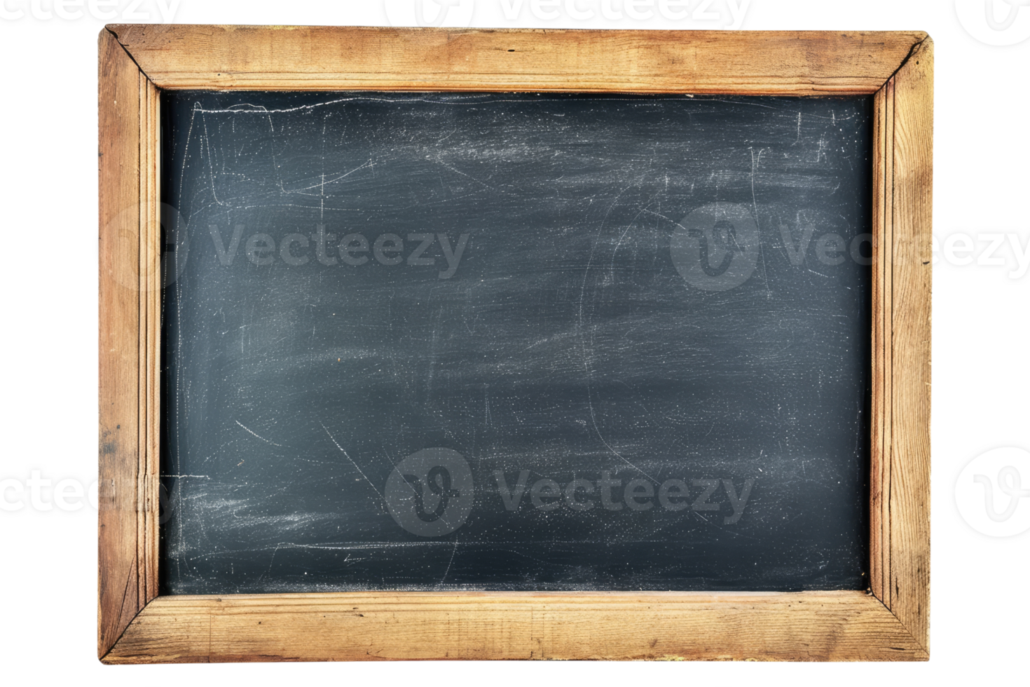 AI generated Blank blackboard in wooden frame isolated on transparent background png