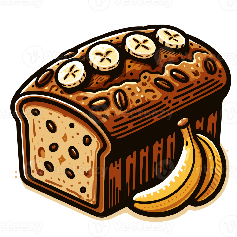 AI generated graphics tasty healthy banana bread png