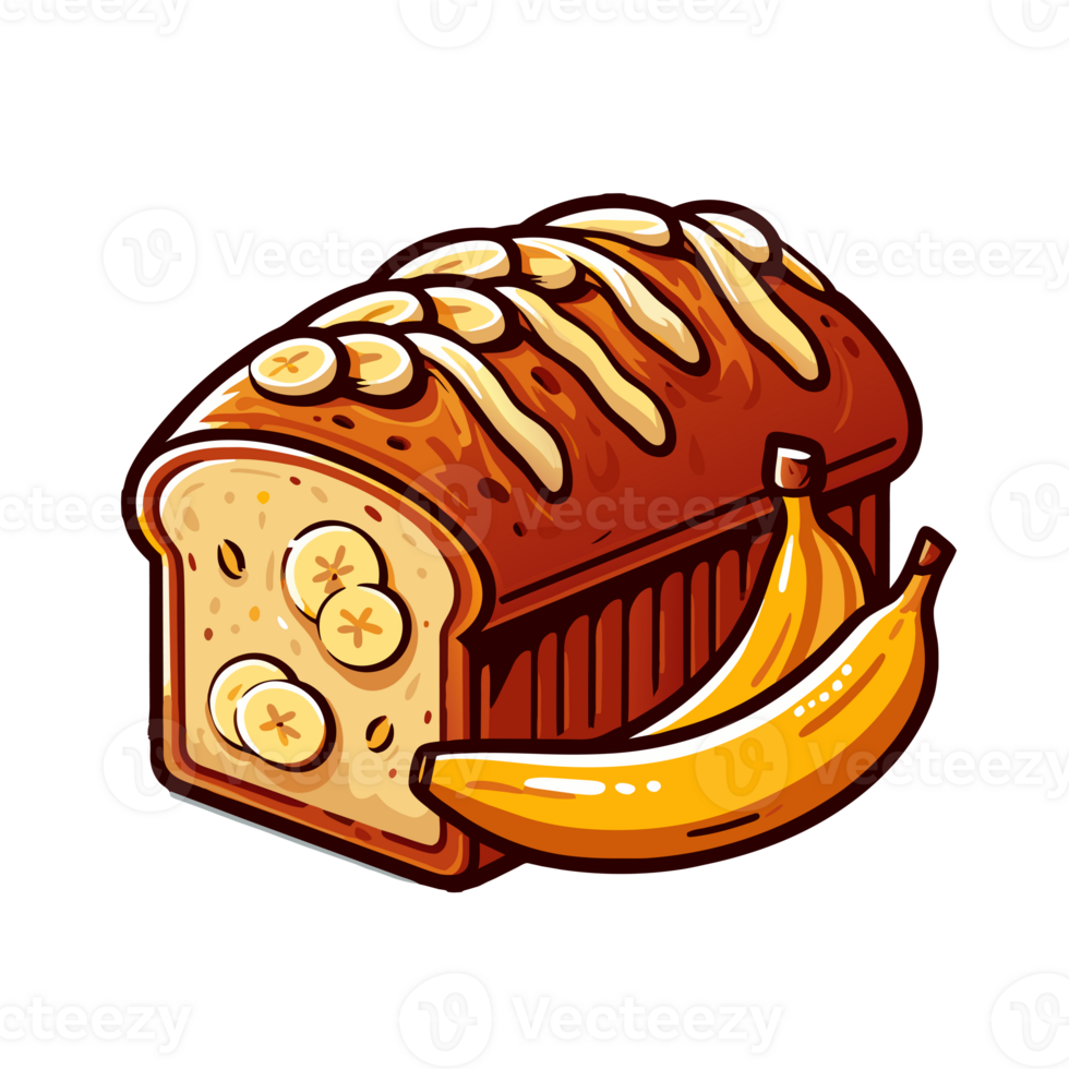 AI generated graphics tasty healthy banana bread png
