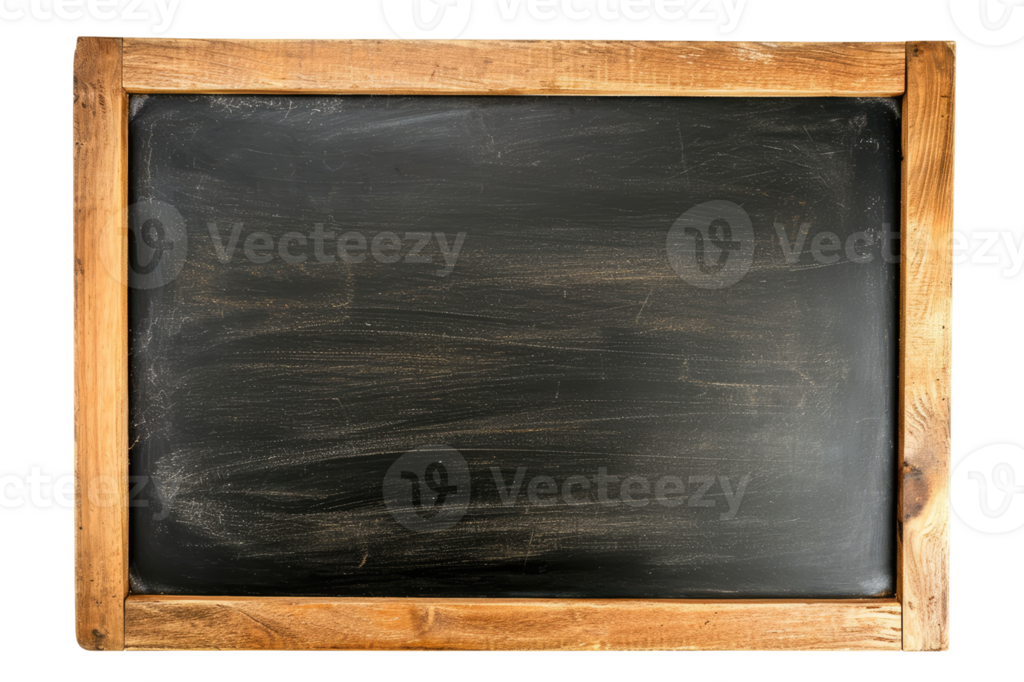 AI generated Blank blackboard in wooden frame isolated on transparent background png